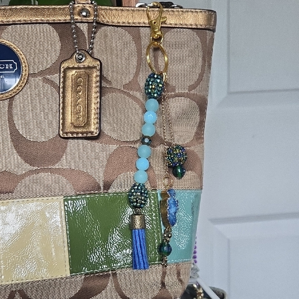 Handmade Purse Charm - "Deep Blue Sea"